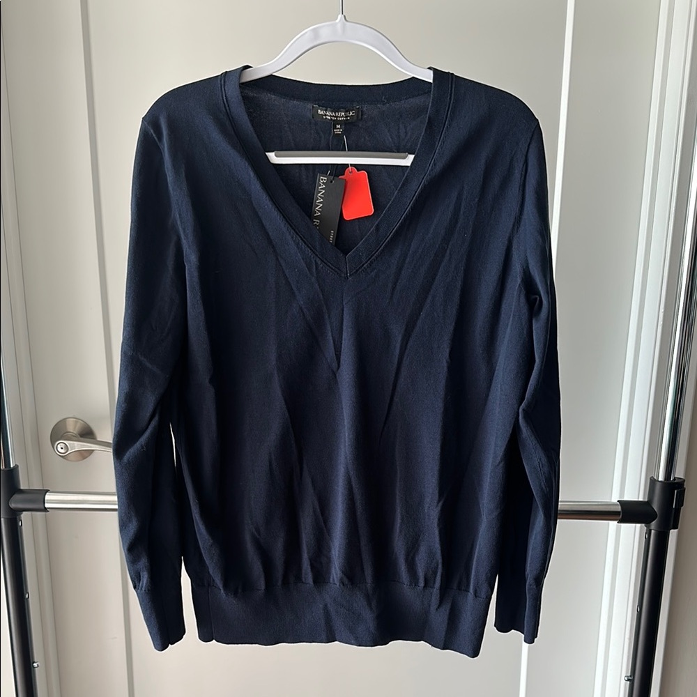 Banana Republic Navy V-Neck Sweater